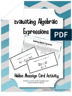 Evaluating Algebraic Expression