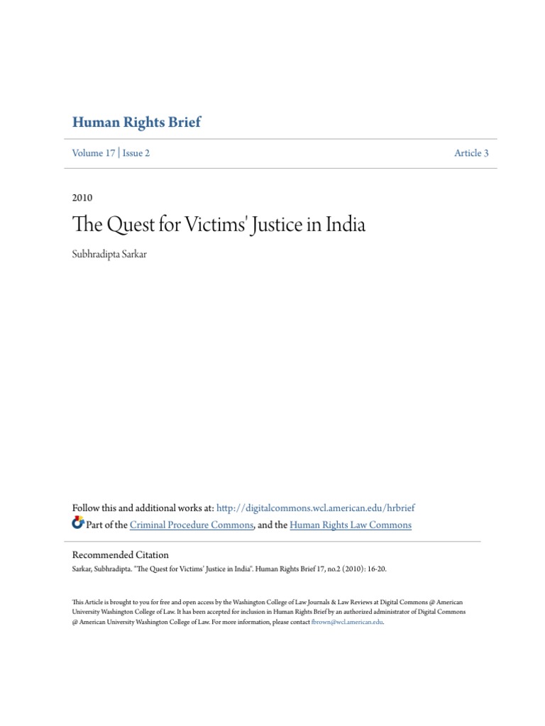 Rights Of Victims Of Crime In India With International Perspective – QZNXLI