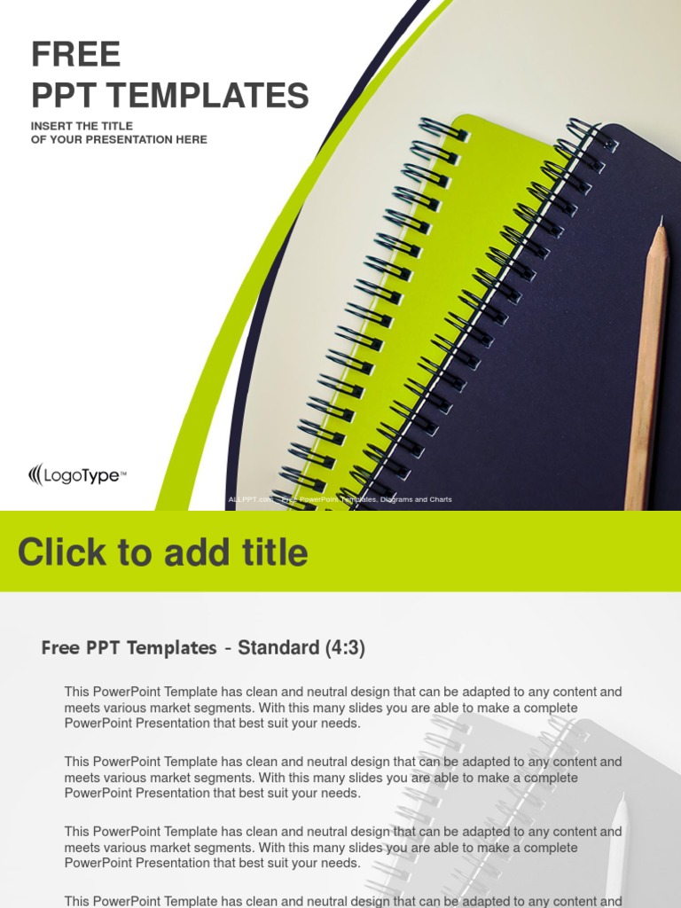 Pencil and Note Books PowerPoint Templates Standard | PDF