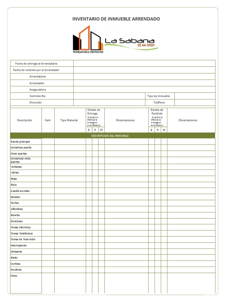 Formato Inventario Inmueble Version 01 | PDF | Naturaleza