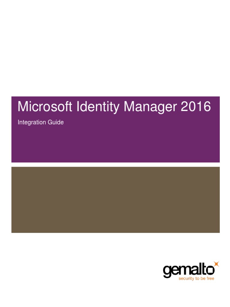 007013502001 Microsoft Identity Manager 2016 Integration Guide