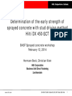 Determination of The Early Strength of Sprayed Concrete With Stud Driving Method Hilti DX 450-SCT