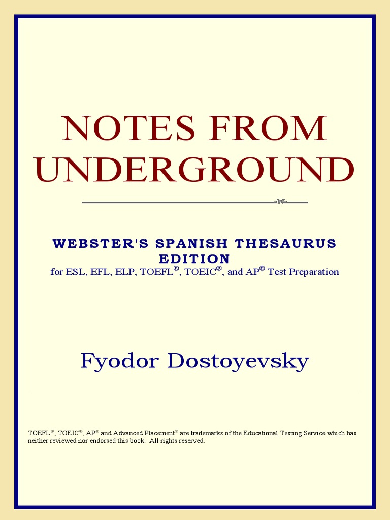 Fyodor Dostoyevsky Notes From Underground Webstbooksee