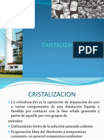 CRISTALIZACIÓN: Proceso de separación de componentes por contacto con fase sólida