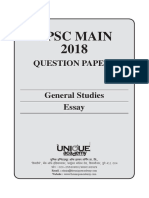 UPSC Previous Mains Paper 2018