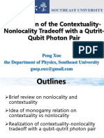 Realization of The Contextuality-Nonlocality Tradeoff With A Qutrit - Qubit Photon Pair