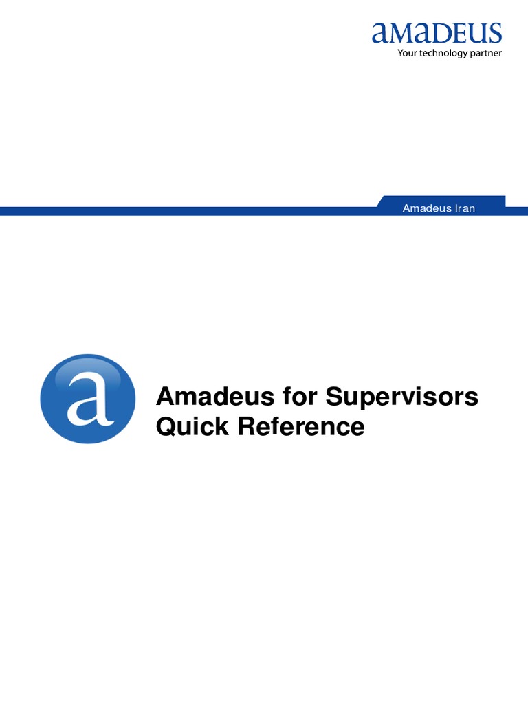 Amadeus For Supervisors Quick Ref | PDF | Information Science ...