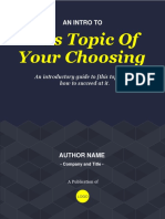 This Topic of Your Choosing: An Intro To