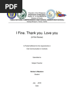 I Fine. Thank You. Love You: Department of Education