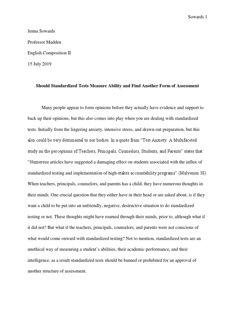 Rethinking Standardized Testing's Role | PDF | Standardized Tests ...