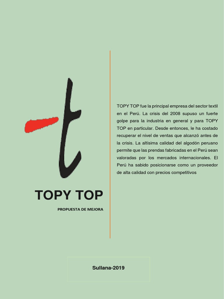 Propuesta de Mejora para Topy Top | PDF | Calidad (comercial) | Perú