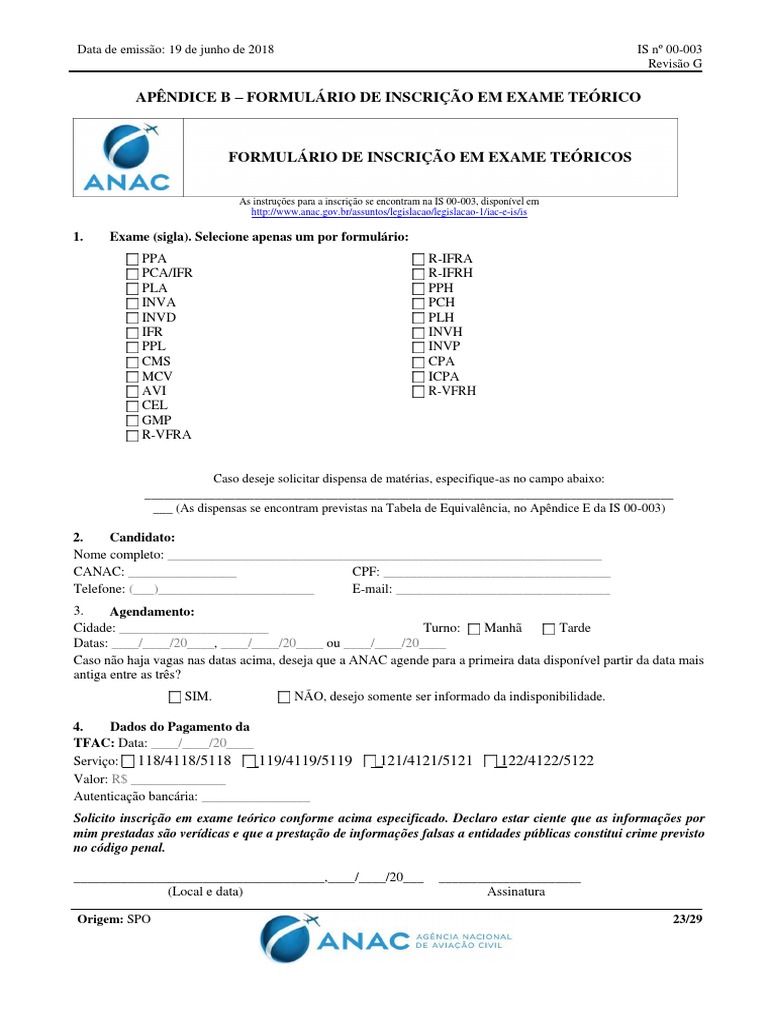 Formulário Banca ANAC | PDF