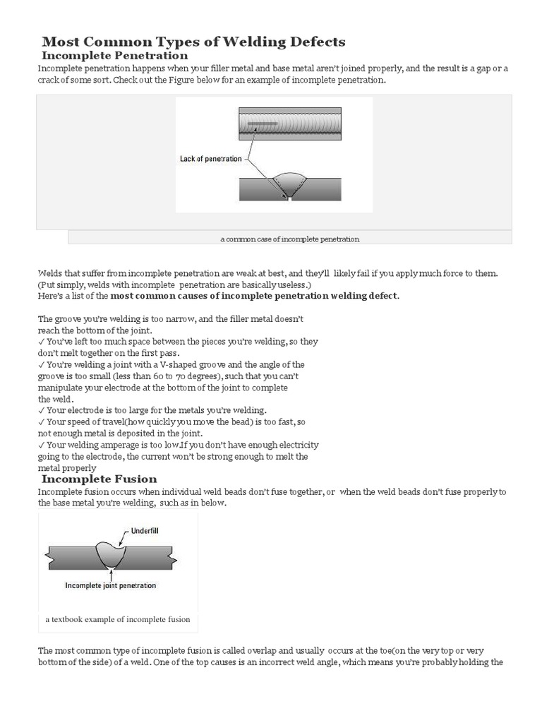 Most Common Types of Welding Defects | PDF | Welding | Construction