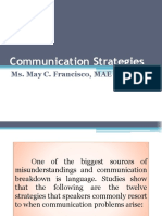 Communication Strategies: Ms. May C. Francisco, MAE