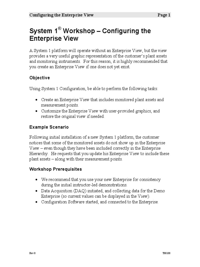 T00108 Configuring The Enterprise View Workshop | PDF | Dialog Box ...