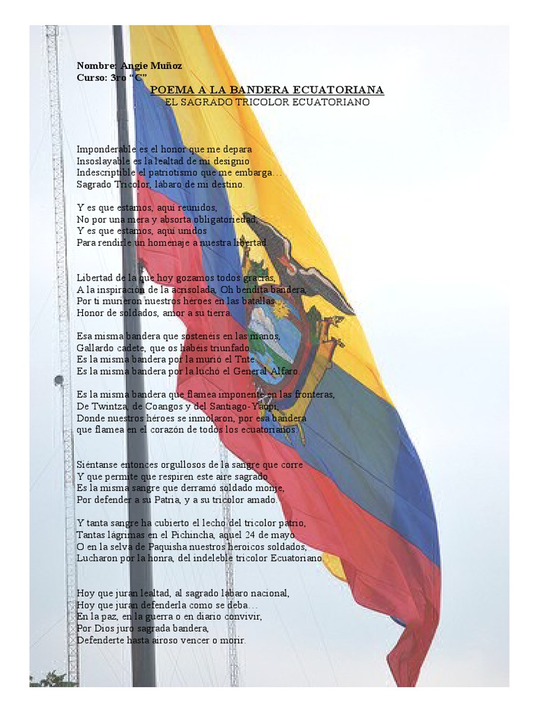Poema A La Bandera Ecuatoriana Pdf 