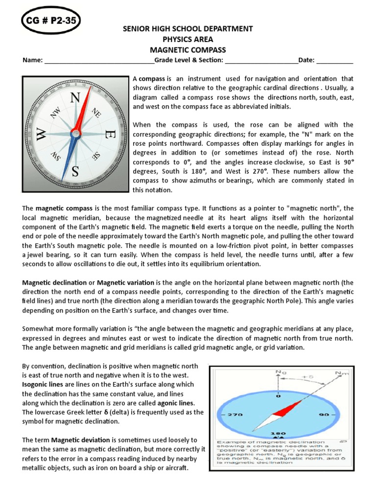 Understanding Magnetic Compass Mechanics | PDF | Compass | Physical ...