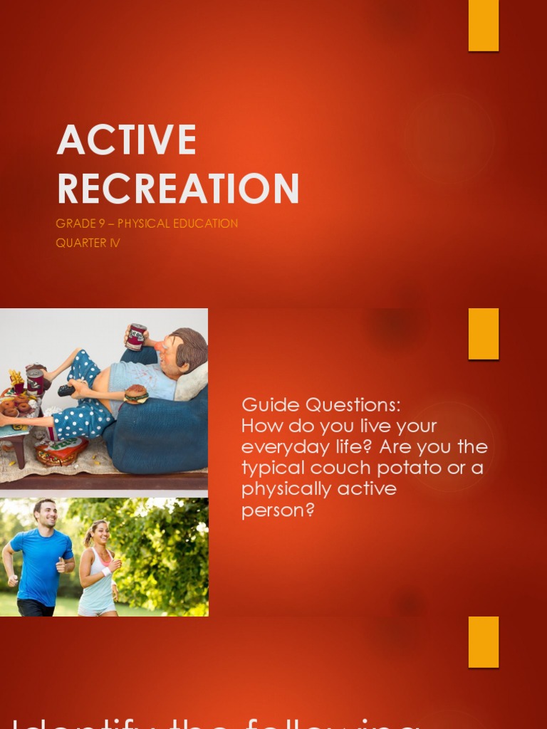 Active Recreation for Grade 9 PE | PDF | Career & Growth | Lifestyle