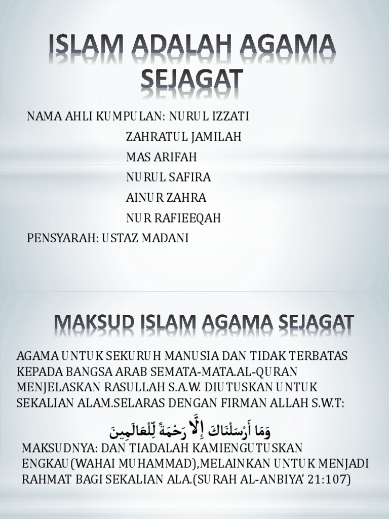 Islam Adalah Agama Sejagat Pdf