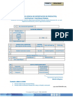 Solicitud de Licencia de Exportacion de Productos