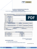 Solicitud de Licencia de Importación de Productos