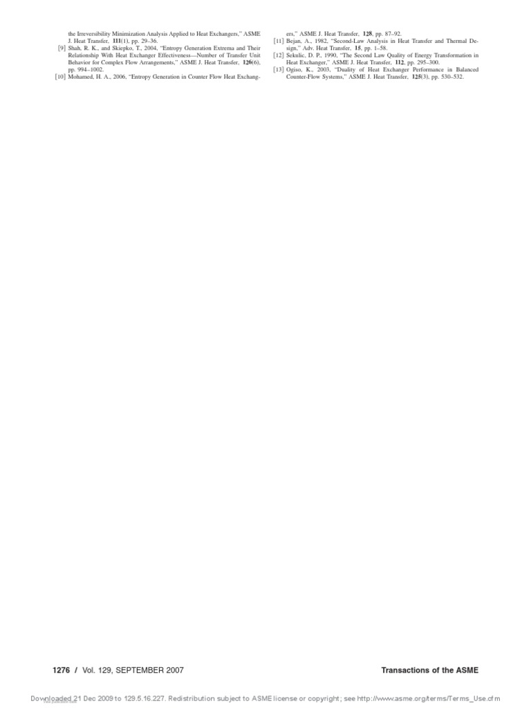 Heat Exchanger Efficiency PDF Second Law Of Thermodynamics Heat