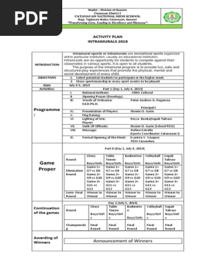 Activity Plan