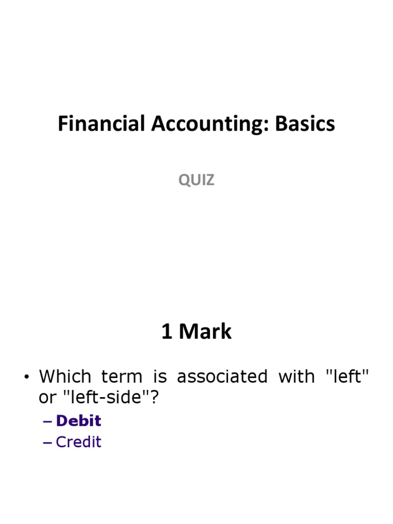 Financial Accounting: Basics | PDF | Debits And Credits | Balance Sheet