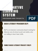 ALTERNATIVE LEARNING SYSTEM PROGRAMS