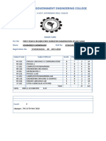 Jalpaiguri Government Engineering College: Grade Card For The Name Roll No. Registration No