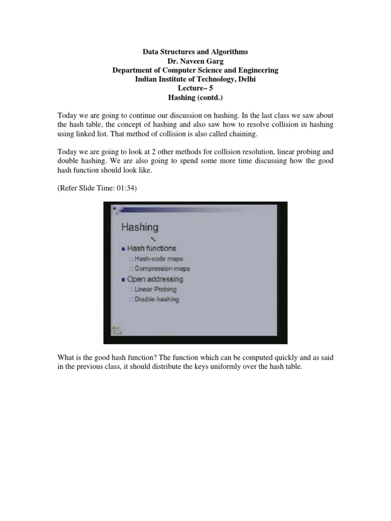 Iit Lecture Notes On Data Structure | PDF | Algorithms And Data ...