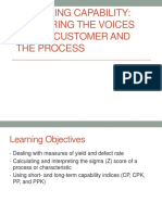 Assessing Capability: Comparing The Voices of The Customer and The Process