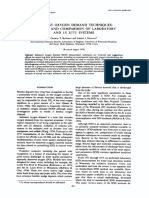 Sediment Oxygen Demand Techniques: Review and Comparison of Laboratory and in Situ Systems .