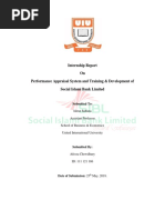 Internship Report On Performance Appraisal System and Training & Development of Social Islami Bank Limited