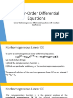 Higher-order differential equations solved using undetermined coefficients and Cauchy-Euler methods