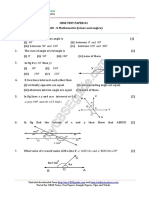 09 Mathematics Lines and Angles Test 01 PDF