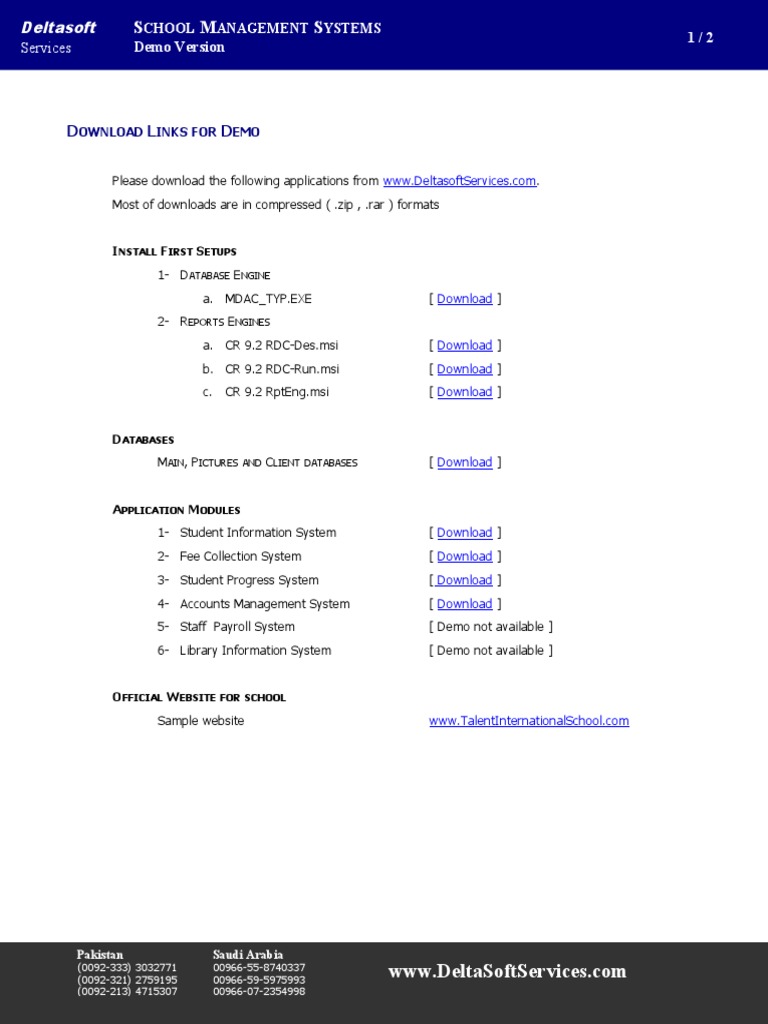 School Management System Installation Guide | PDF | Databases | Download