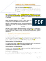 Memorandum of Understanding: 1. Reciprocal Fee Sharing Arrangement