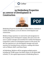 Medeiros Joins Heidenberg Properties As Director of Development Construction
