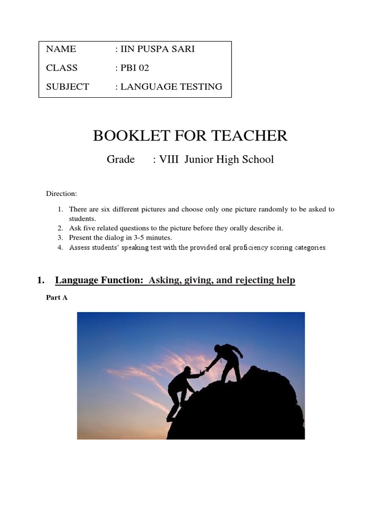 Language Testing Guide for Teachers | PDF | Behavior Modification ...