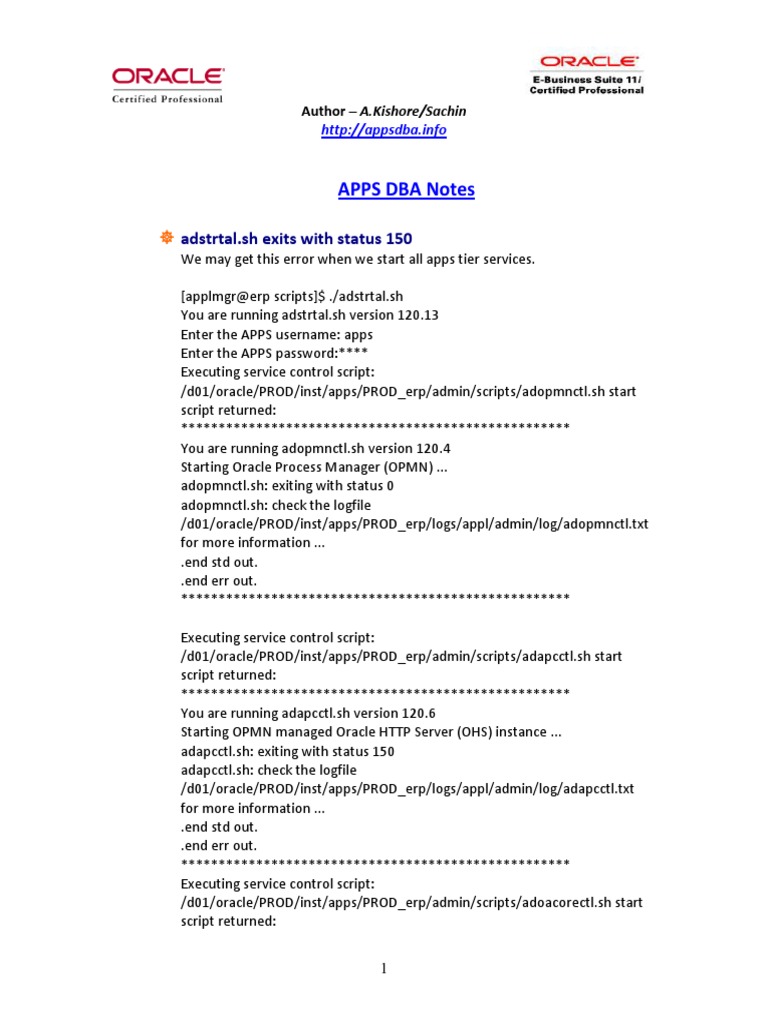 Troubleshooting Oracle Apps Services | PDF | Oracle Database | Computer ...