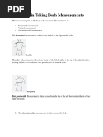 Procedure in Taking Body Measurements