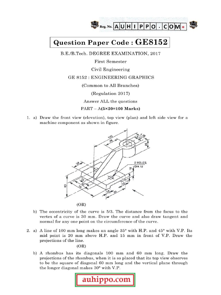 Ge8152 Engineering Graphics Reg 2017 | PDF