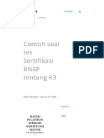 Contoh Soal Tes Sertifikasi BNSP Tentang K3 PDF