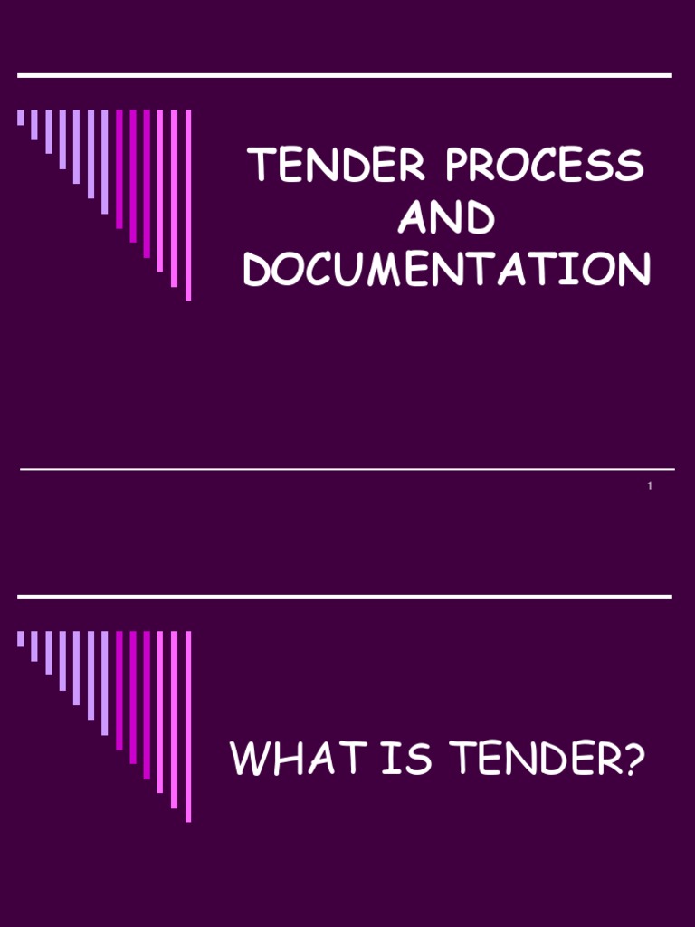 Tender Process AND Documentation PDF Specification (Technical
