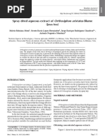 Spray Dried Aqueous Extract of Orthosiphon Aristatus Blume (Java Tea)