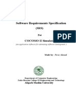Software Requirements Specification: (An Application Software For Estimating Software Development .)