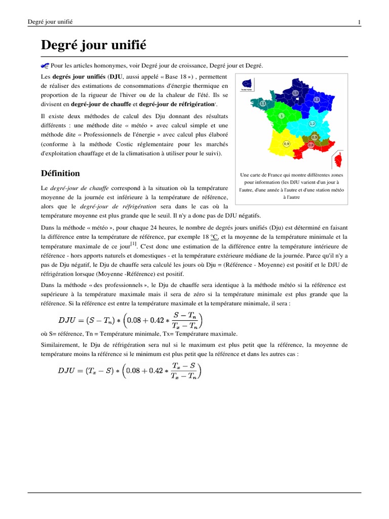 Dégrés-Jours Unifiés : Définition et Calcul | PDF | Météorologie ...