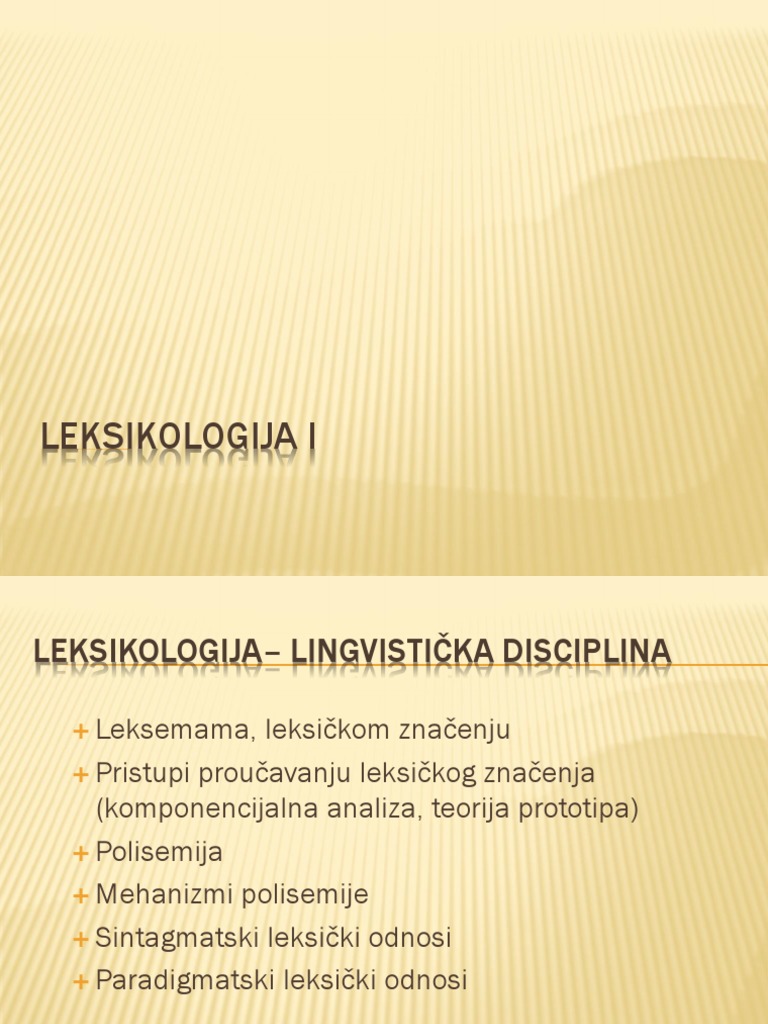 Leksikologija I | PDF