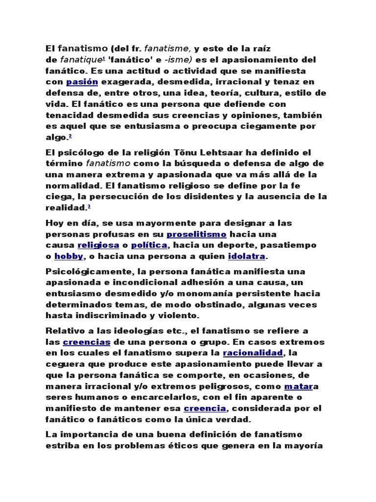 Fanatismo | PDF | Acción (filosofía) | Sicología